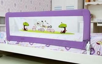 China Adjustable Toddler Bed Guard Rail Metal Bed Rail for Children , Purple for sale