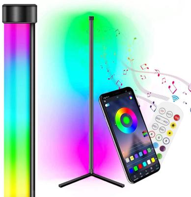 China RGB Color Changing Dimmable Smart Led Floor Lamp , RGB Corner Floor Lamp Works With Remote Control for sale