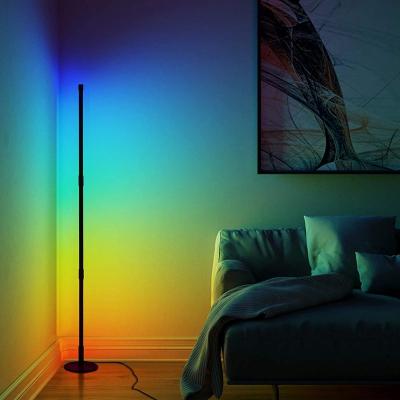 China RGB Color Changing Night Standing Light with Remote and Led Corner RGB Floor Lamp for Bedroom Living Room for sale