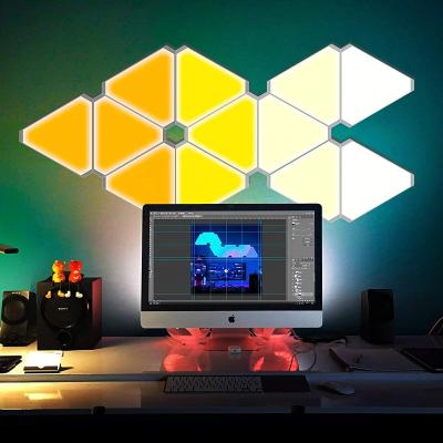 China High Quality Voice Control Color App Changing Wifi Kit Triangle Wall Lights For Smarter Game Room for sale