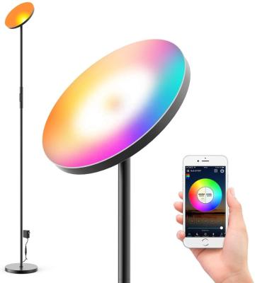 China Modern Smart WiFi Color Changing Standing Lamp RGBW Super Bright Reading Led Floor Lamp RGB With Alexa for sale