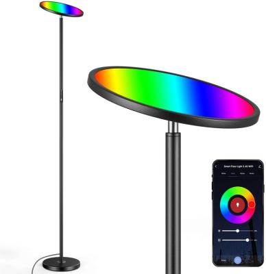 China Modern RGBW Dimmable LED Torchiere Floor Lamp for Living Room Bedroom Office Reading Touch and APP Control for sale