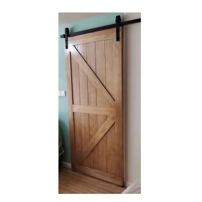 China Fashion Contemporary Hotel China Barn Door Soundproof Original Wooden Color Sliding Barn Door for sale