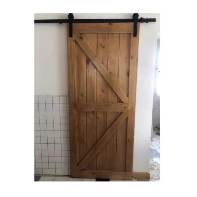 China Factory direct sale contemporary log color sliding barn door interior decoration soundproof barn door for sale