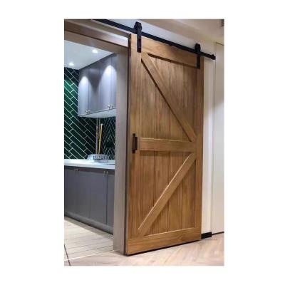 China Contemporary Barn Door Factory Main Product Kitchen Hotel Soundproof Log Color Sliding Barn Door for sale