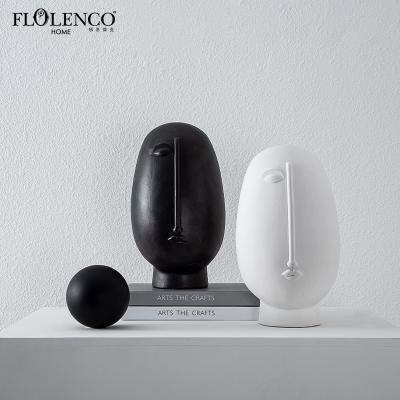 China Minimalist Modern Figurines Ceramic Home Decor Dekoration Accessories Subtract Human Face Statue for sale