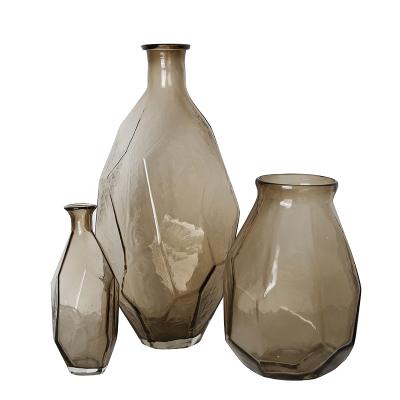 China European Modern Glass Wedding Decoration Decoration Vase Flower Vase Geometric Glass for sale