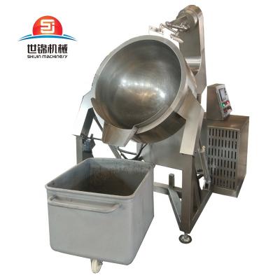 China Vegetable Processing Plant Hot Food Automatic Mixing Saucing Machines Cooking Tilting Machine Lined Kettle for sale