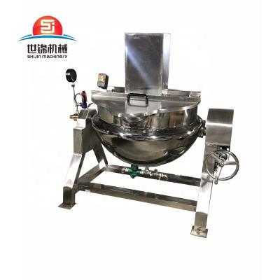 China Vegetable Processing Plant Food Processing Application Commercial 100 Liter Double Steamer Jacketed Kettle With Agitator for sale