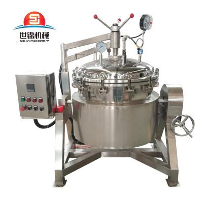 China High density vegetable processing plant pressure cooker pot machinery for industrial jam porridge making machine for sale