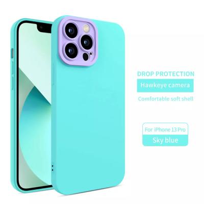 China Soft Touch Shockproof Shockproof Feeling Candy Color Silicone Rubber Cell Phone Case For iphone 13 for sale