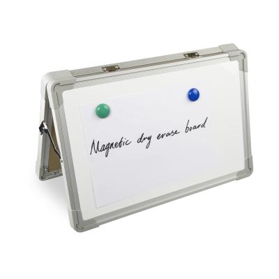 China Small Foldable Magnetic Office Dry Erase White Board Office Mini Whiteboard Portable Mini Easel Double Sided Table Top for sale