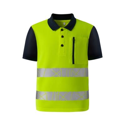 China Wickable Wholesale Customized Good Quality Running Safty Reflective Short Sleeved Polo Shirt for sale