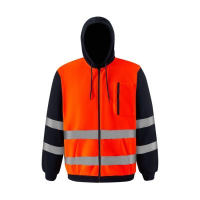 China Top Selling Windproof Guaranteed Quality Safety Reflective Working Zippered Hoodie for sale