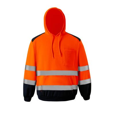 China Special hot sale men's safety reflective high visibility two-tone hooded sweatshirt windproof road safety for sale