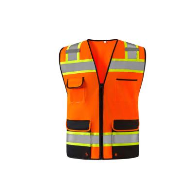 China High Visibility Customized Good Quality Mens Construction High Visibility Safety Recycling Executive Reflective Vest for sale