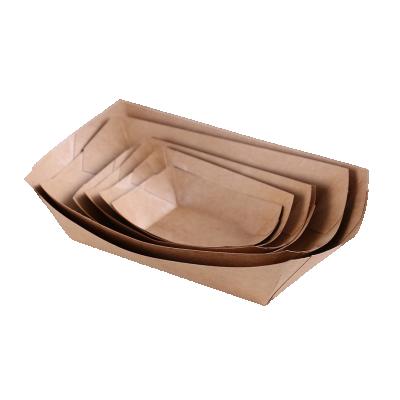 China sanck disposable packaging hot dog packaging box waterproof stocked paper ship paper boxes container for food for sale