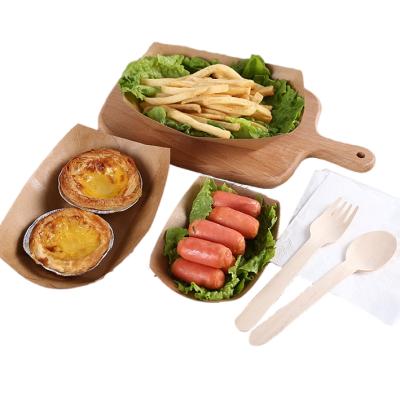 China Waterproof Custom Paper Ship Tray Grease Proof Chicken French Fry Hot Dogs Food Packaging Boxes Quickly for sale