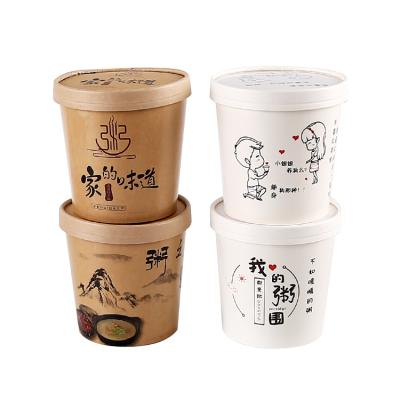 China Disposable Custom Printed White Paper Brown Bowl Disposable Soup Paper Cup To Disappear for sale