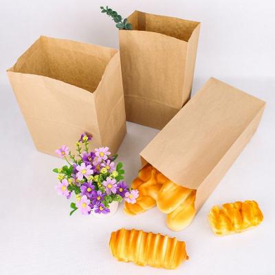 China Recyclable Custom Printing White Brown Kraft Paper Bag Without Handle For Food for sale