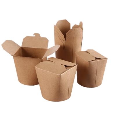 China Custom Printed Disposable Take Out Paper Container Take Out Food Packaging Noodle Box To Go for sale