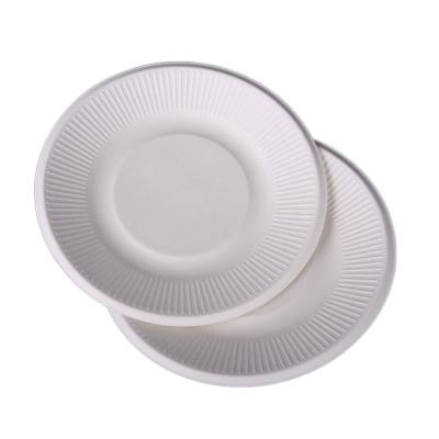 China Food Packing Tableware Eco Friendly Compostable Biodegradable Sugar Cane Dish Disposable Dish For Party for sale