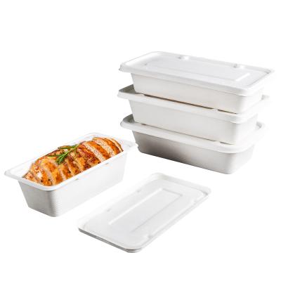 China 100% Sugarcnae Compostable Food Bagasse Disposable Food Container With Lid for sale