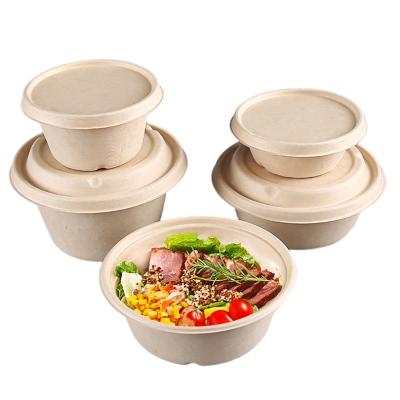 China The Disposable Food Takeaway Container Eco Friendly Biodegradable Wheat Straw Pulp Salad Bowl for sale