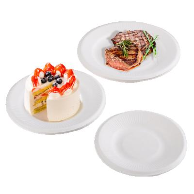 China Food Sugar Cane Round Cake Dishes Set Disposable Biodegradable Tableware Tableware for sale