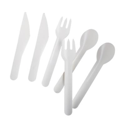 China 100% Biodegradable Eco Friendly Take Out Paper Cutlery Biodegradable Disposable Spoons Forks And Knives For Events for sale