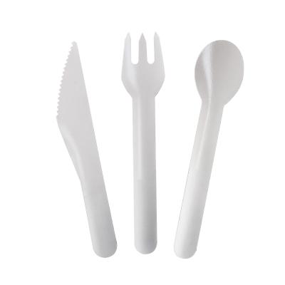 China 100% Biodegradable Eco Friendly Paper Fork Knife Spoon Set Restaurant Biodegradable Disposable Cutlery for sale