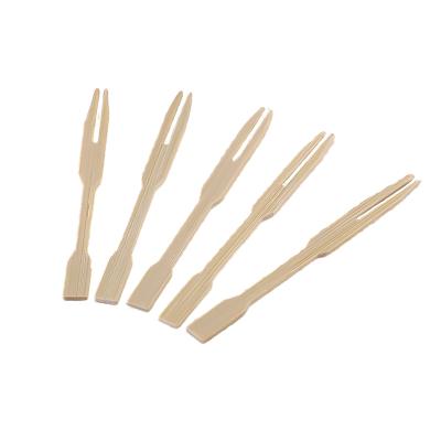 China Food Packing Fruit High Quality Bamboo Wooden Fork Disposable Food Picks Forks for sale