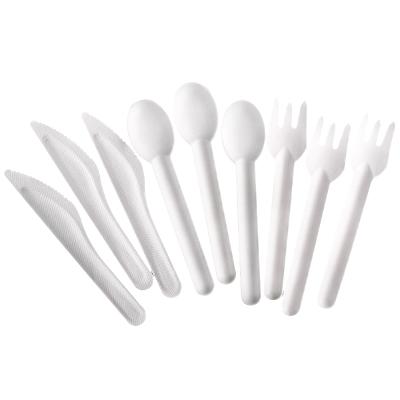 China 100% Biodegradable Wholesale Disposable Cutlery Set Sugarcan Biodegradable Bagasse Pulp Fork And Spoon Sets for sale