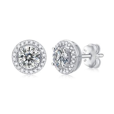 China Nice Diamond Jewelry With Certificate Fine Jewelry Sterling Silver Stud Earrings Design GRA Moissanite Lab Set for sale