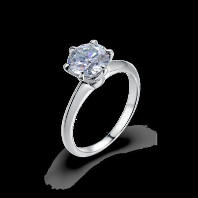 China Nice Design 18K Gold Plated 925 Sterling Silver Jewelry 2 Carat Diamond Moissanite Ring 8mm Cuban Moissanite For Wedding for sale