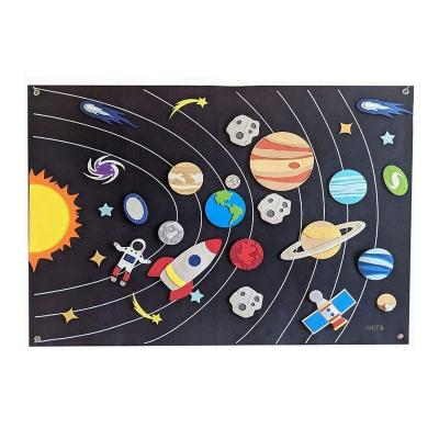 China Eco-friendly Non-toxic Outer Space Felt Board Story Set 3.5 Ft Solar System Universe Storytelling Flannel Interactive Play Kit for sale