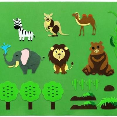 China Viable Felt Zoo Animal Handicraft Toys Preschool Flannel Felt Board Story Set For Todd for sale