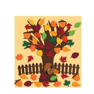 China Autumn Tree Board Removable Autumn Leaf Ornament Kids Gift DIY Felt Craft Thanksgiving Event Safe And Durable for sale