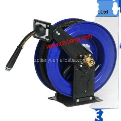 China Adjustable Steel Material Retractable Hose Reel For Fuel Water Air Diesel for sale