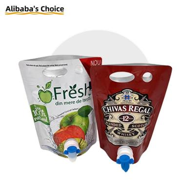 China Custom BIB Aseptic Beverage Bag 1.5Liter 3L Custom Bag In Box Wine Dispenser With Spout Tap for sale