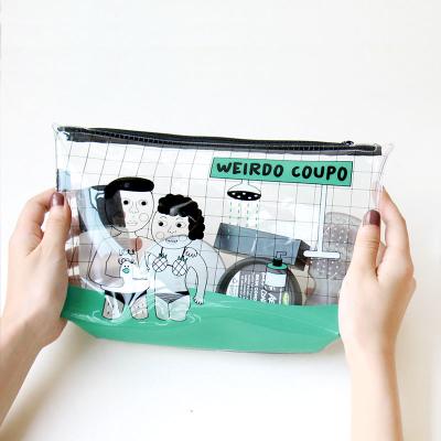 China Non-toxic promotional transparent female makeup pvc bag small for sale