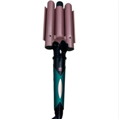 China Hair Curling Wand Hot Three barrel Hair Curler Professional 3 barrel waver Curling Iron wand with LCD Temperature Display wave hair curling iron for sale