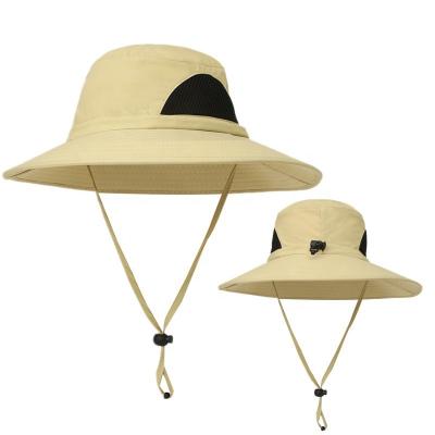 China Packable Boonie Sun Protection Striped Wide Brim Bucket Hat Waterproof Breathable Hat For Fishing for sale