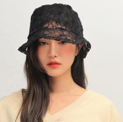 China Eco and reuse Korea wholesale custom stylish summer factory ladies high quality foldable girls lace up hook fishing hat bucket hat for sale