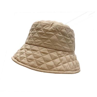 China COMMON Japanese style bucket hat women's style pure warm stitched hat autumn and winter Korean soft outlet color small bucket hat for sale