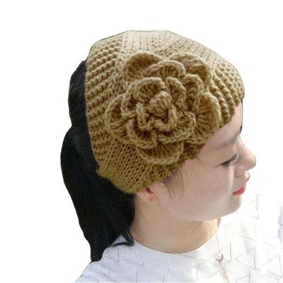 China Autumn and winter handmade knitted woolen dobby earmuff hair band hairband accessories earflap warm windproof headband wool hat for sale