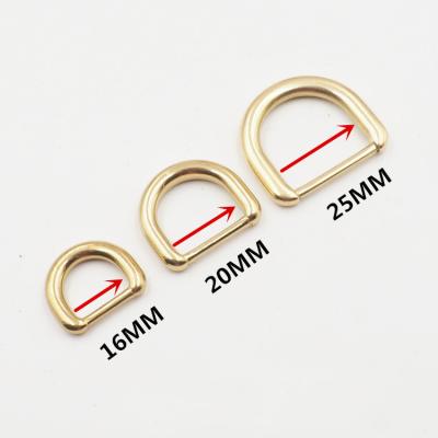 China For Bag Handbag Hardware Wholesale Metal Dee Rings Metal D Clip 25mm Solid Brass Bulk Buckle For Bags for sale