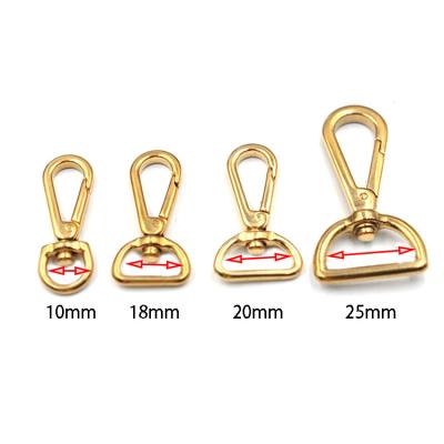 China For Snap Hook Strong Solid Brass Custom Logo Snap Metal Lobster Swivel Bag Spring Hooks for sale