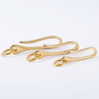 China General Industry Wholesales Custom Metal Small Push Gate U Shape Solid Brass Snap Hook For Key Chain for sale