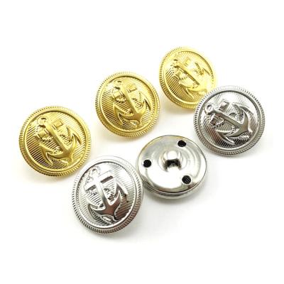 China Dry cleaning wholesales hot sale silver gold color jacket metal buttons for garment for sale